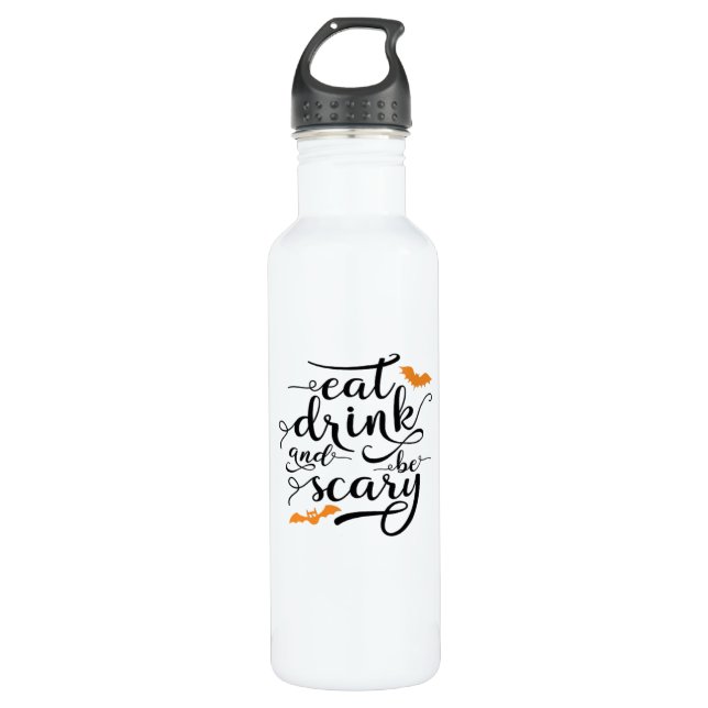 Halloween Eat Drink And Be Scary Retro Classic 710 Ml Water Bottle (Front)