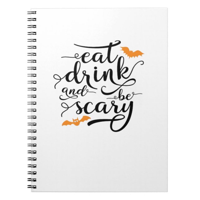 Halloween Eat Drink And Be Scary Retro Classic Notebook (Front)