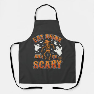Halloween Eat Drink Be Scary Ghost Design_1 Apron