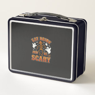 Halloween Eat Drink Be Scary Ghost Design_1 Metal Lunch Box