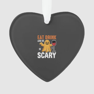 Halloween Eat Drink Be Scary Ghost Design_1 Ornament