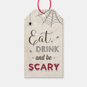 Halloween Eat Drink Be Scary Kid Adult Party Favou Gift Tags