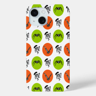 Halloween Eek Bats and Spiders Pattern iPhone 15 Case