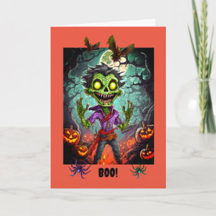 Halloween éffrayant, 5" x 7" Carte de voeux pliée