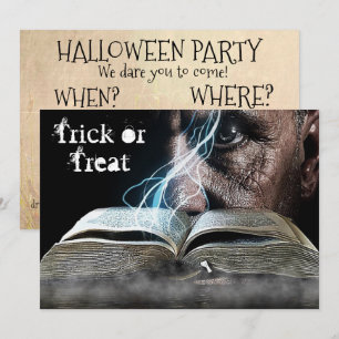 Halloween Éffrayant Yeux & Spell Livre Invitation