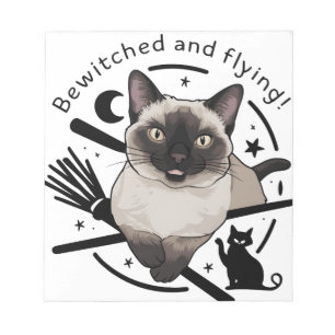 Halloween Elegance: The Flying Siamese cat Notepad