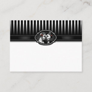 Halloween Elegant Black White Skeleton BLANK Place Card