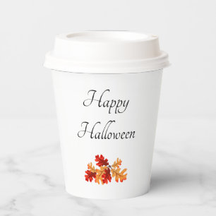 Halloween Elegant Fall Leaves Paper Cups