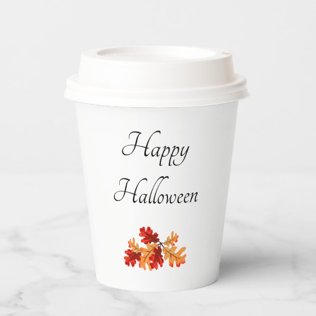 Halloween Elegant Fall Leaves     Paper Cups (Front)