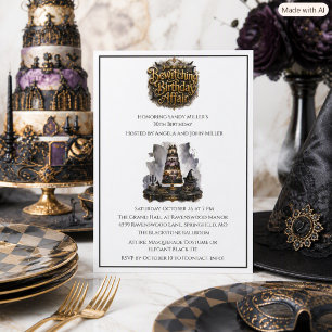 Halloween Elegant Gothic 30th Birthday Party Invitation