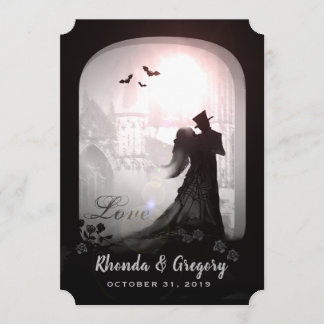 Halloween Elegant Love Silhouette Wedding Invite