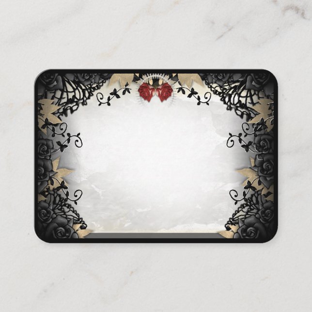 Halloween Elegant Rose noir BLANK Cartes de place (Devant)