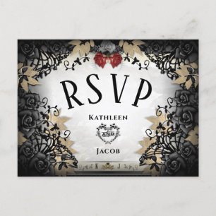 Halloween Elegante RSVP Matching PostCard