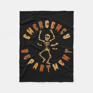 Halloween Emergency Department Nurse Skeleton Cost Fleece Blanket