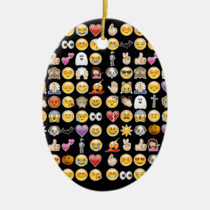 halloween emoji ceramic ornament