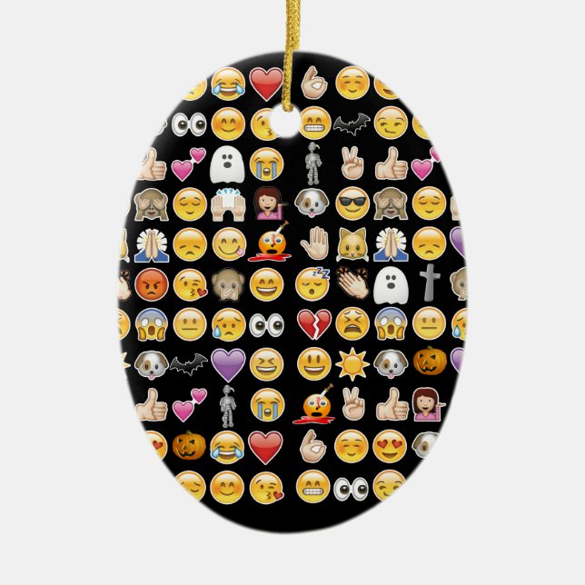 halloween emoji ceramic ornament (Front)