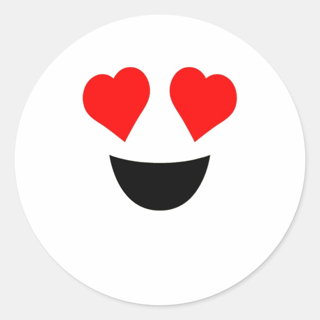 Halloween Emoji Costume Cute Heart Eyes Face Classic Round Sticker (Front)