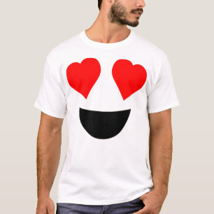 Halloween Emoji Costume Cute Heart Eyes Face T-Shirt