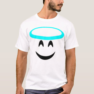Halloween Emoji Costume Smiling Face Halo T-Shirt
