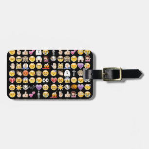 halloween emoji luggage tag