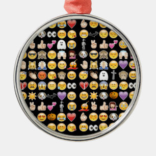 halloween emoji metal ornament