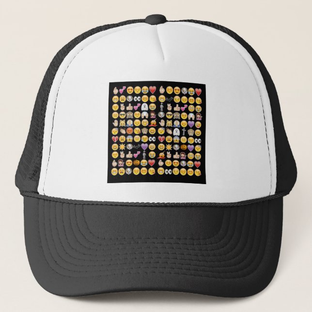 halloween emoji trucker hat (Front)