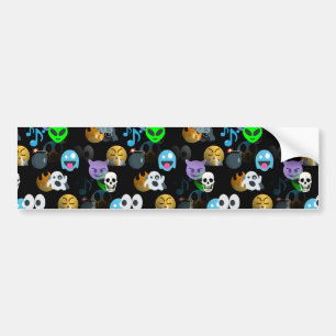 halloween emojis bumper sticker