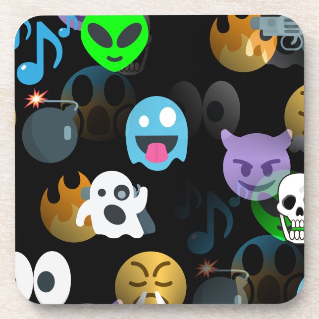 halloween emojis coaster (Front)