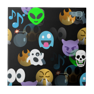 halloween emojis tile