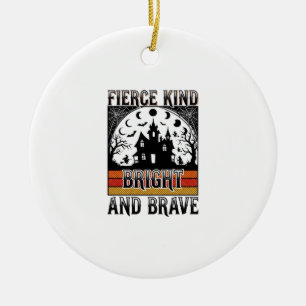 Halloween Empowerment Shirt Brave Vintage Witchy D Ceramic Ornament