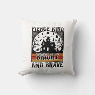Halloween Empowerment Shirt Brave Vintage Witchy D Throw Pillow