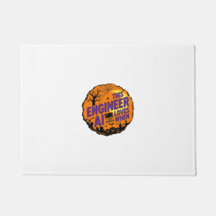 Halloween Engineer Loves AI Vintage Vector Design_ Doormat
