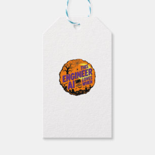 Halloween Engineer Loves AI Vintage Vector Design_ Gift Tags