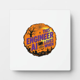 Halloween Engineer Loves AI Vintage Vector Design_ Plaque