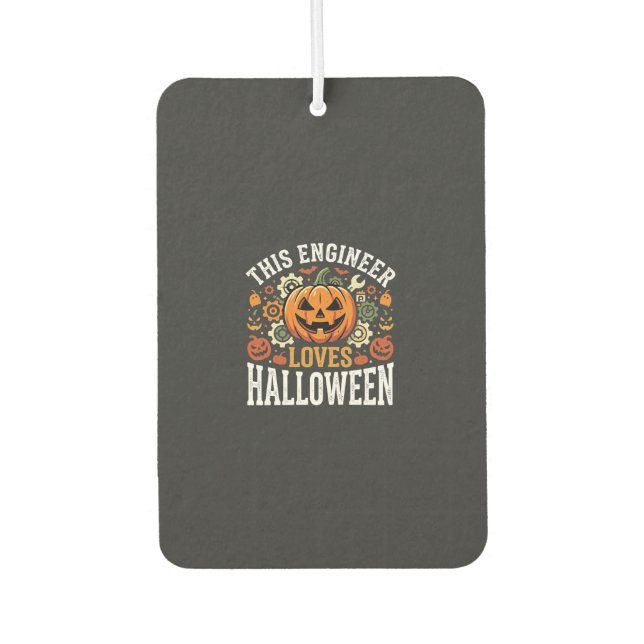 Halloween Engineer Pumpkin Vector Air Freshener (Front)