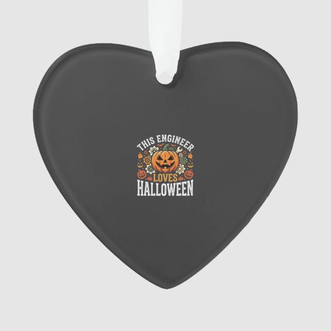 Halloween Engineer Pumpkin Vector Ornament (Front)