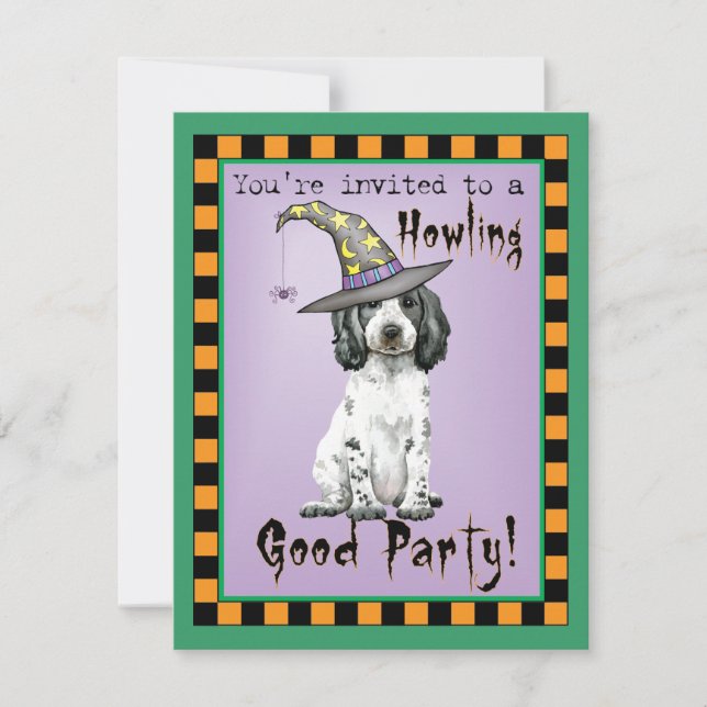 Halloween English Cocker Spaniel Invitation (Front)