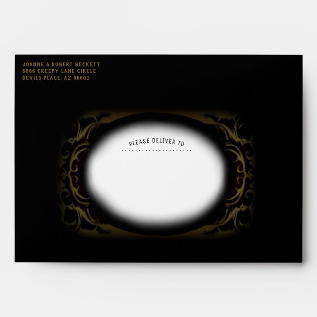 Halloween Envelope Matching Elegant Raven Invite (Front)