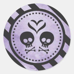 Halloween Envelope Seals, Favour Stickers - Purple