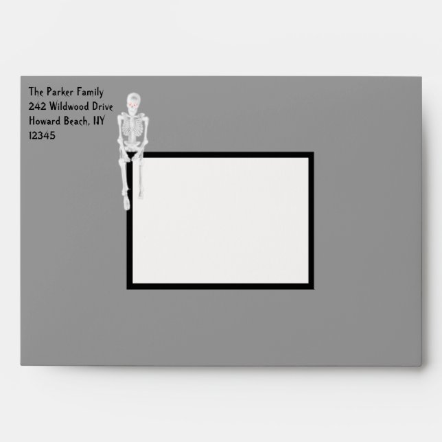 Halloween enveloppe de squelette 5x7" (Devant)