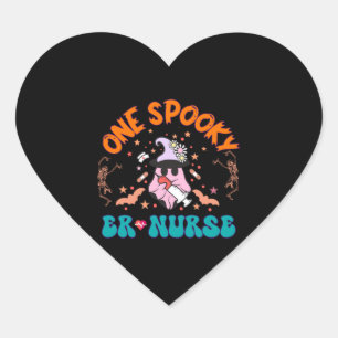 Halloween ER Nurse - One Spooky ER Nurse Heart Sticker