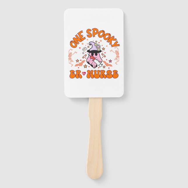 Halloween ER Nurse - One Spooky ER Nurse, skeleton Hand Fan (Front)