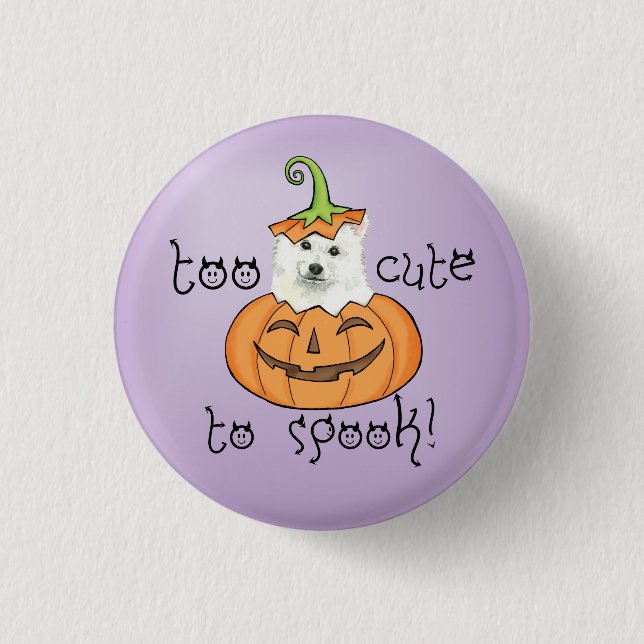 Halloween Eskie 1 Inch Round Button (Front)