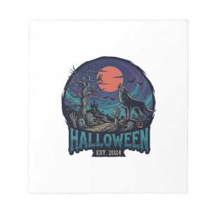 Halloween Est Howling Wolf Red Moon Zombie Hand_1 Notepad