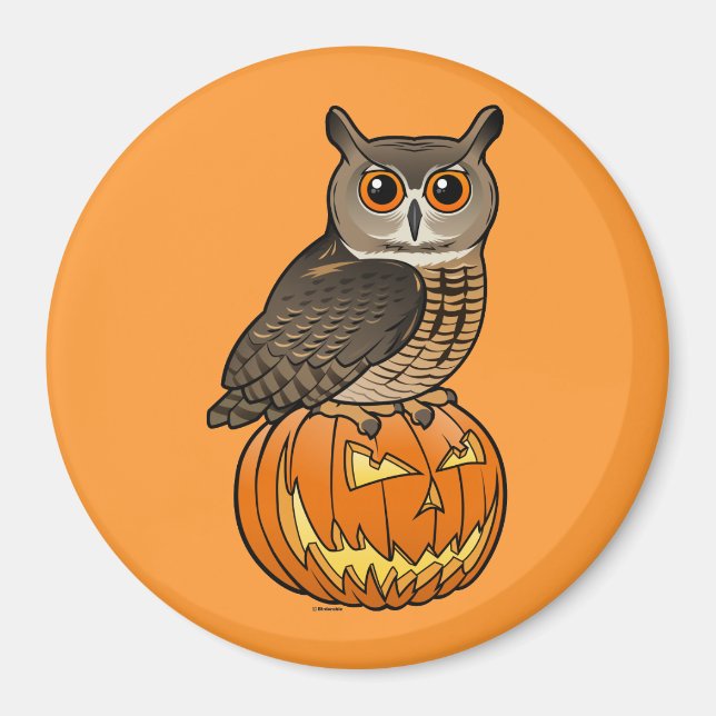 Halloween Eurasian Eagle Owl Magnet (Front)