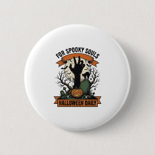 Halloween Everyday Shirt Vintage Spooky Hand Art_1 2 Inch Round Button