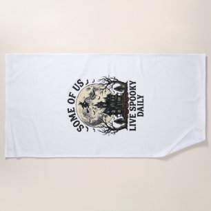 Halloween Everyday Shirt with Vintage Haunted Moon Beach Towel