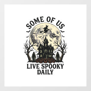 Halloween Everyday Shirt with Vintage Haunted Moon Window Cling