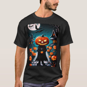 Halloween evil pumpkin man t-shirt