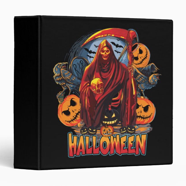 Halloween Evil skeleton, Pumpkin Binder (Front/Spine)